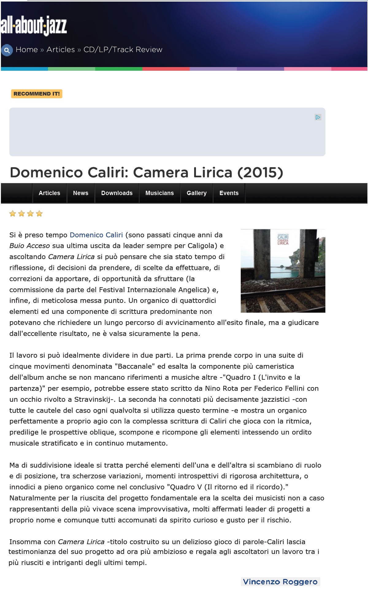 Recensione Camera Lirica