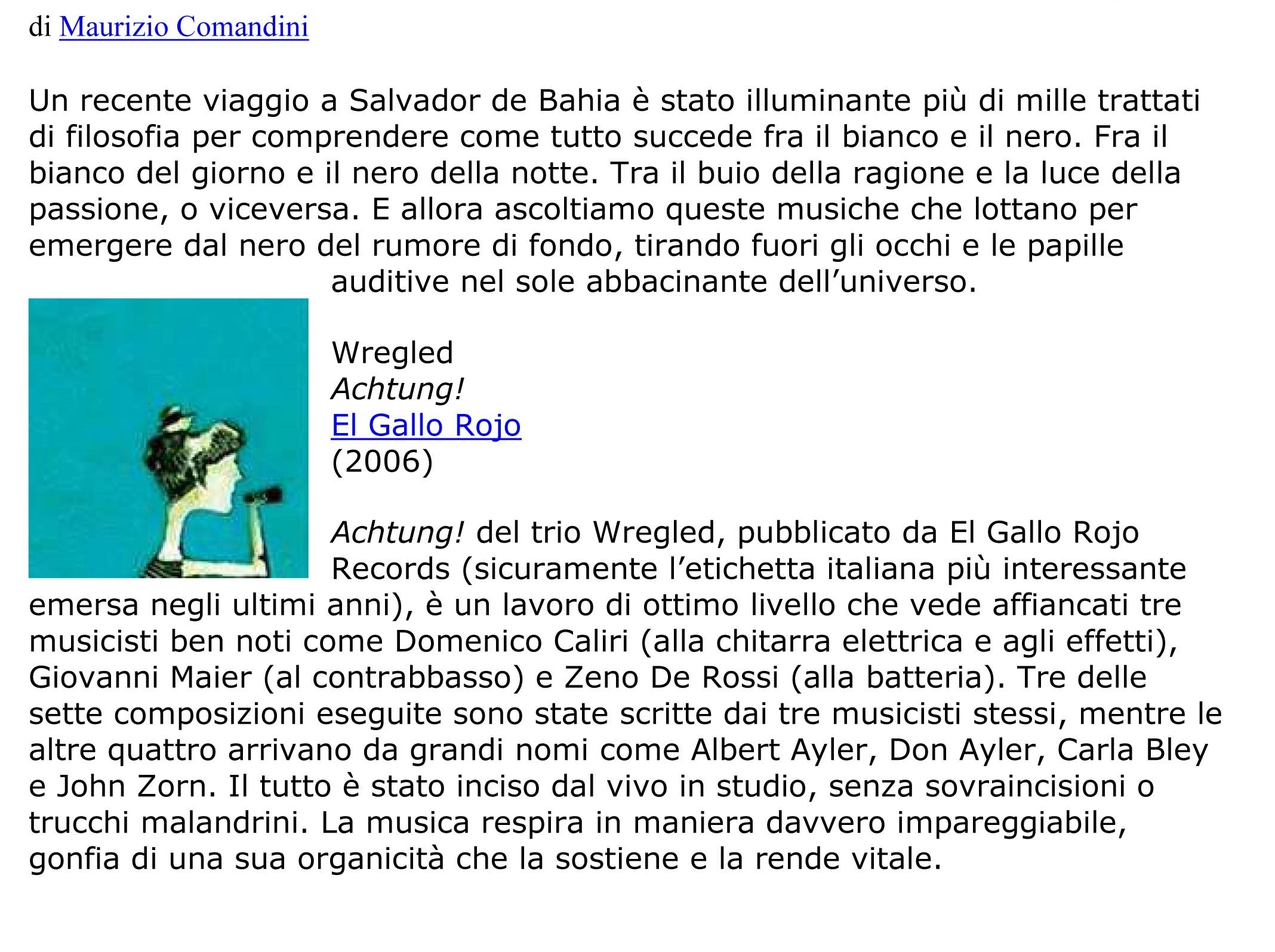 Recensione Wergeld - AllaboutJazz - Aprile 2007